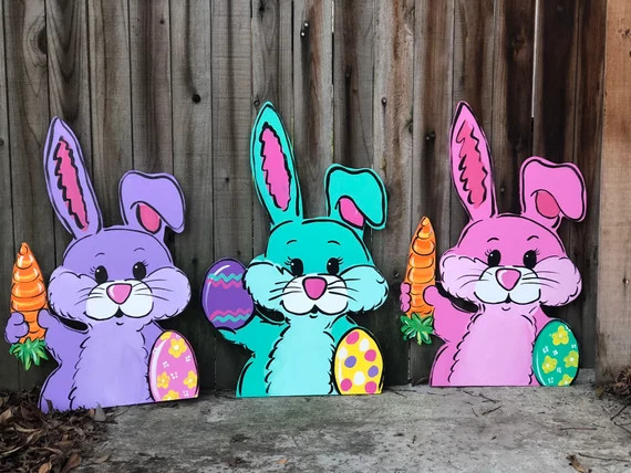 Easter Yard Art-easter Yard Decor Easter Bunny Outdoor | Etsy | Etsy (US)