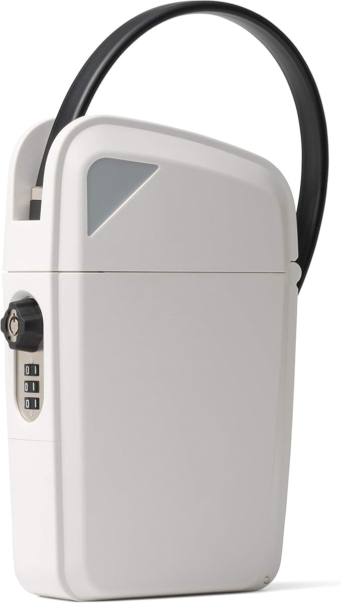 Portable Indoor/Outdoor Lock Box Safe with Key and Combination Access (Compact, White) | Amazon (US)