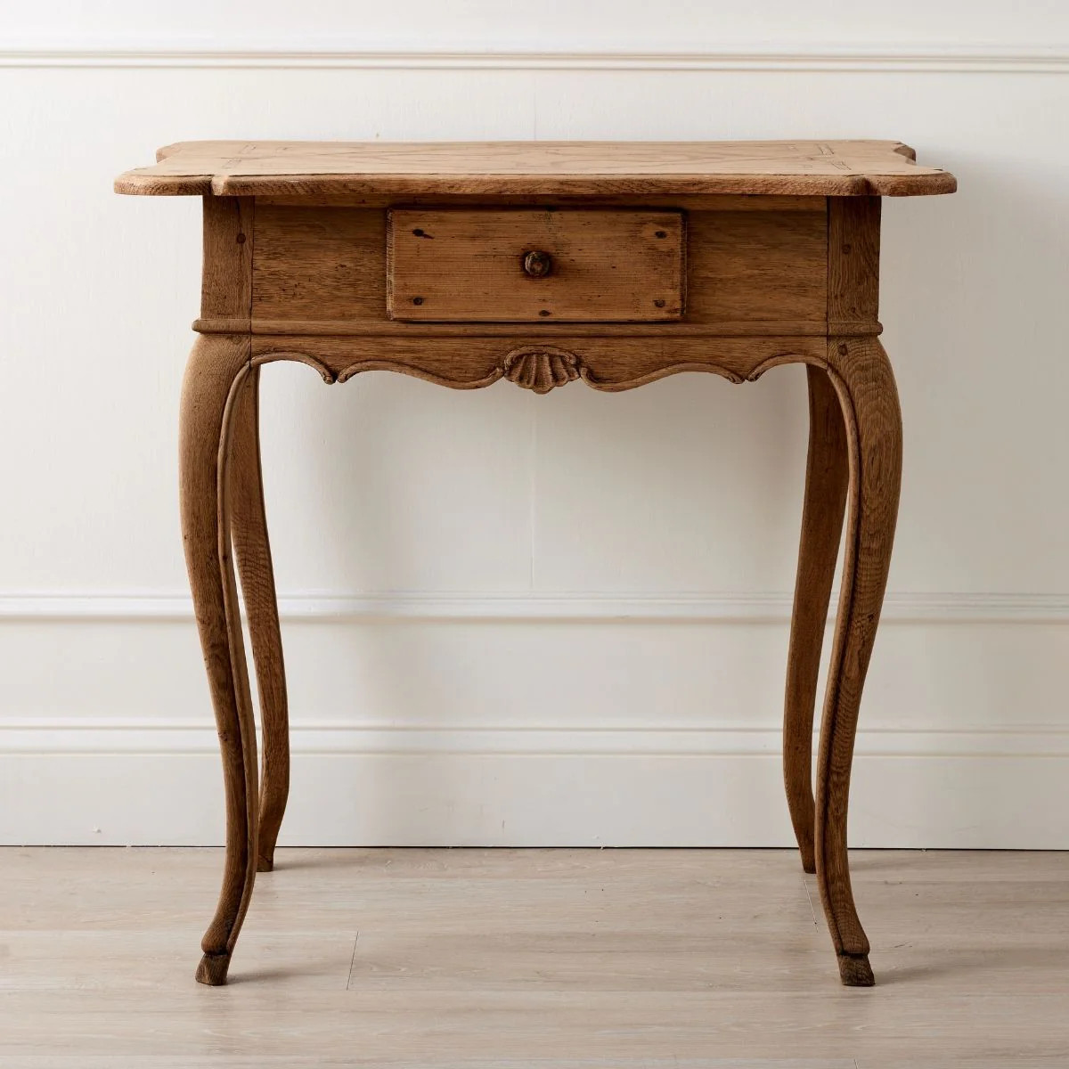 Rococo Provincial Wooden Side Table w/ Drawer | Caitlin Wilson Design
