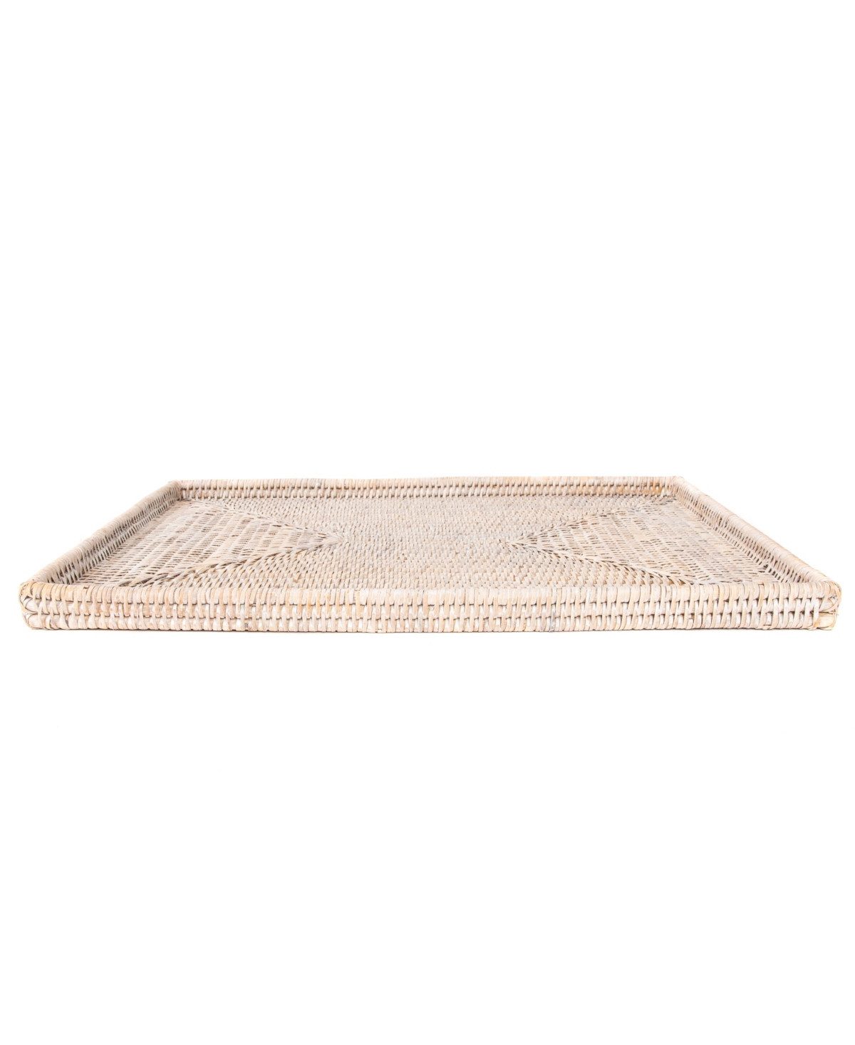Artifacts Trading Company Artifacts Rattan Rectangular Flat Tray - White wash | Macy's