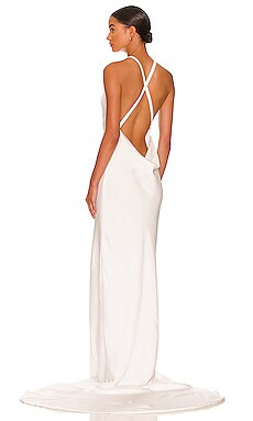 Norma Kamali Cross Back Bias Gown in Snow White from Revolve.com | Revolve Clothing (Global)