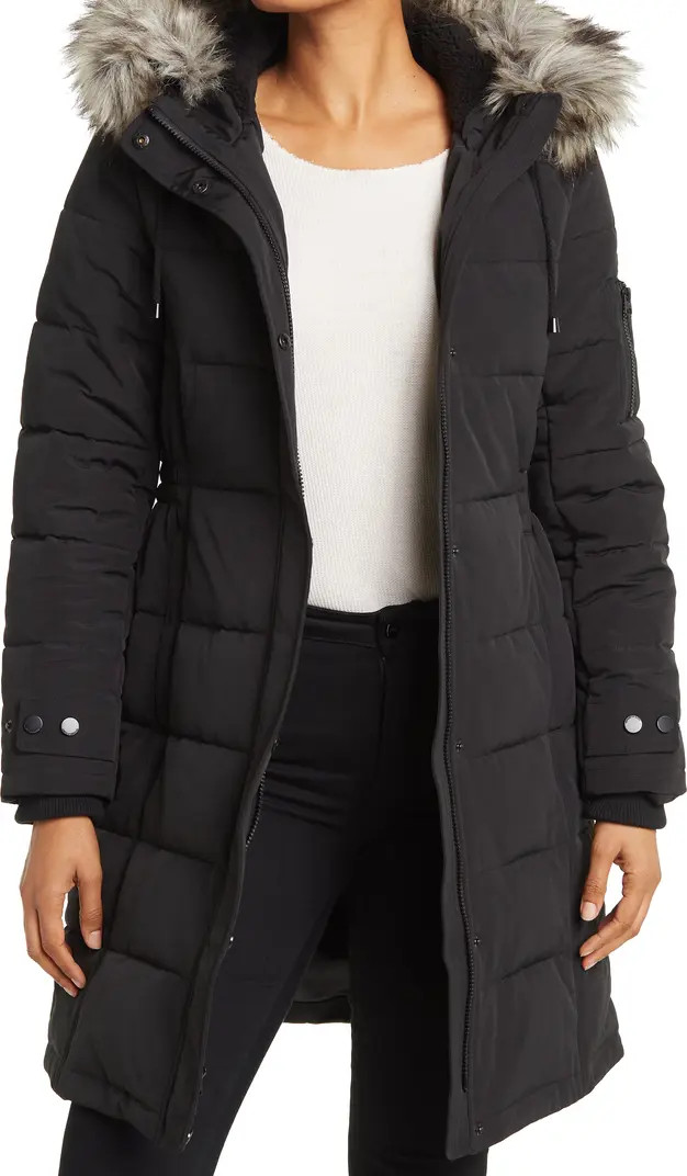 Faux Fur Trim Hooded Parka | Nordstrom Rack