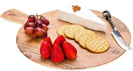 Countryside Round Brown Melamine Serving Board - Faux Wood, with Handle - 16 1/2" x 12 1/2" x 1/2... | Amazon (US)