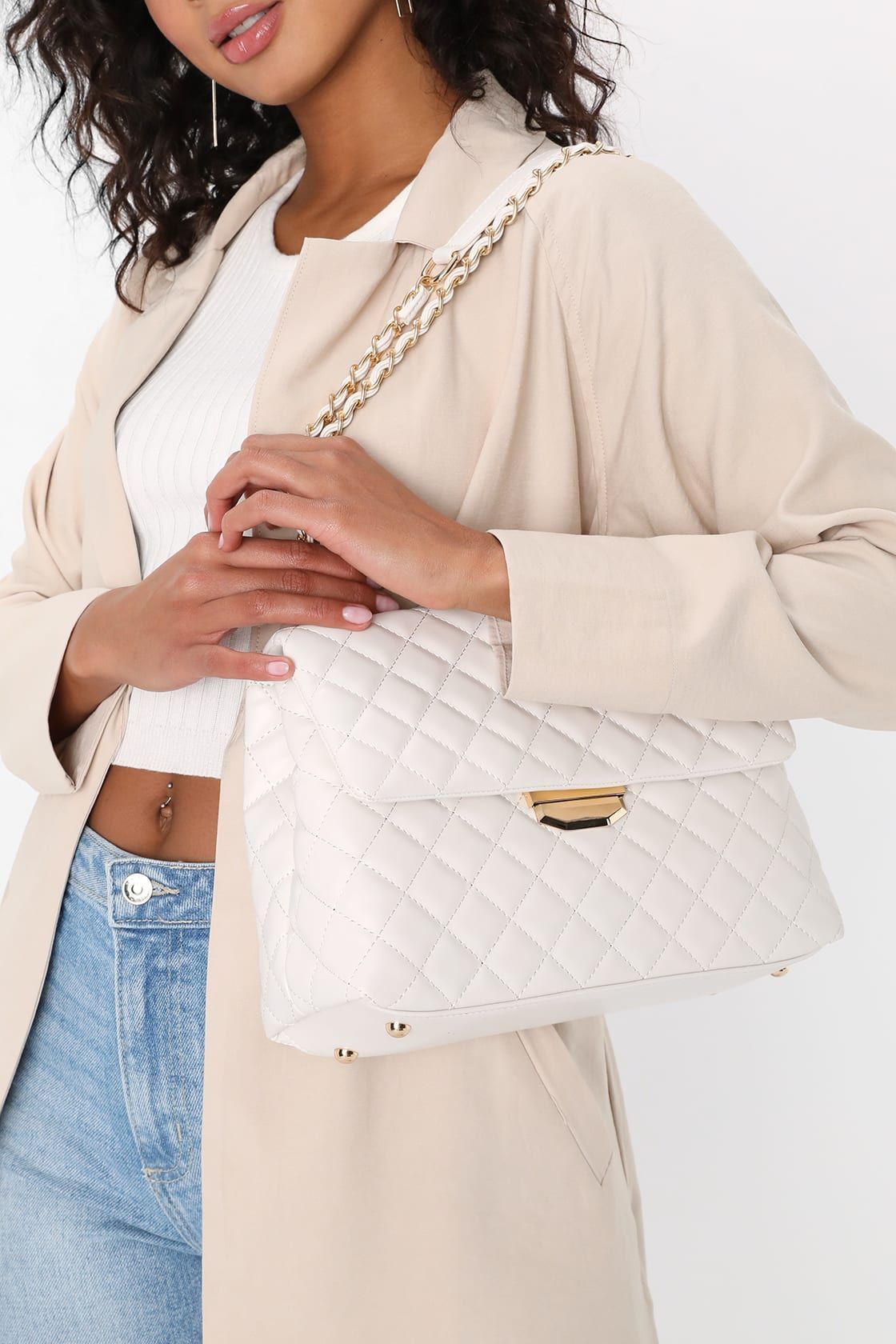 Real Stunner White Quilted Crossbody Bag | Lulus