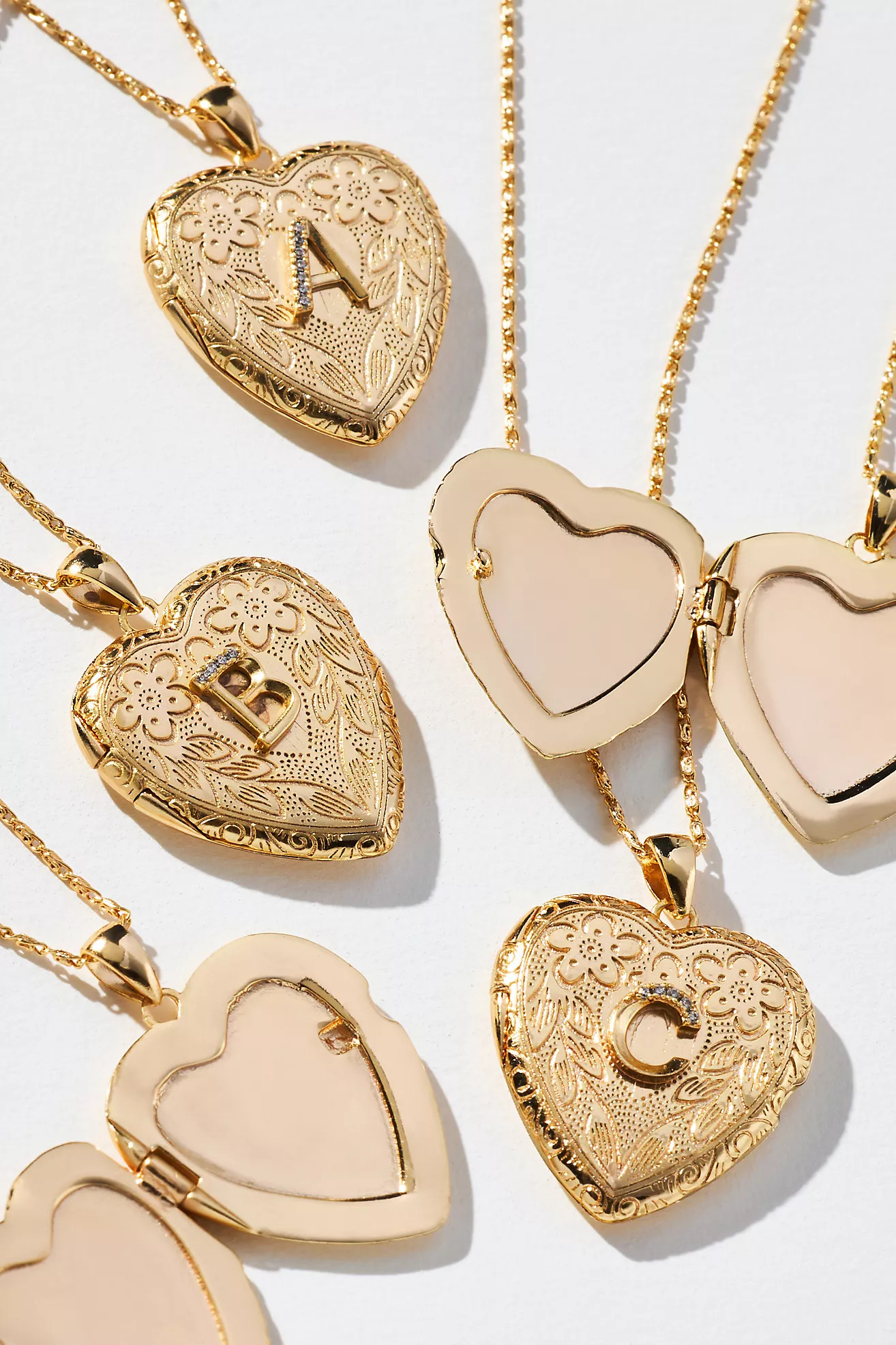 Monogram Heart Locket Necklace | Anthropologie (US)
