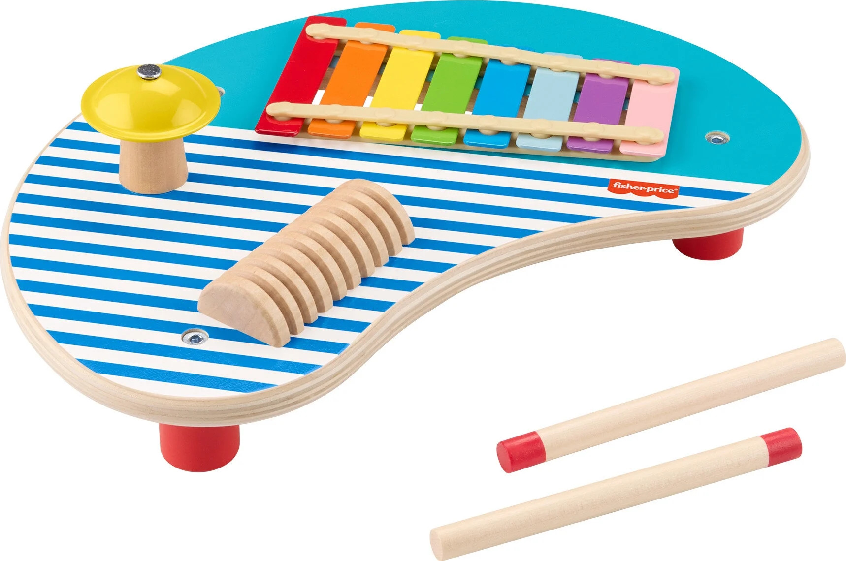 Fisher-Price Wooden Toy Musical Table with Percussion Instruments for Toddler Role Play, 3 Wood P... | Walmart (US)