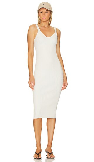 Midi Knit Dress in White | Revolve Clothing (Global)