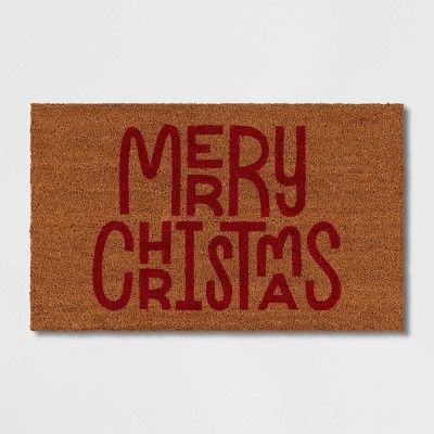 1'6"x2'6" Merry Christmas Coir Doormat Red - Wondershop™ | Target