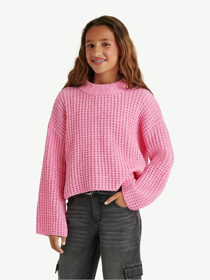 Justice Girls Drop Shoulder Mock Neck Sweater, Sizes Xs-Xlp | Walmart (US)