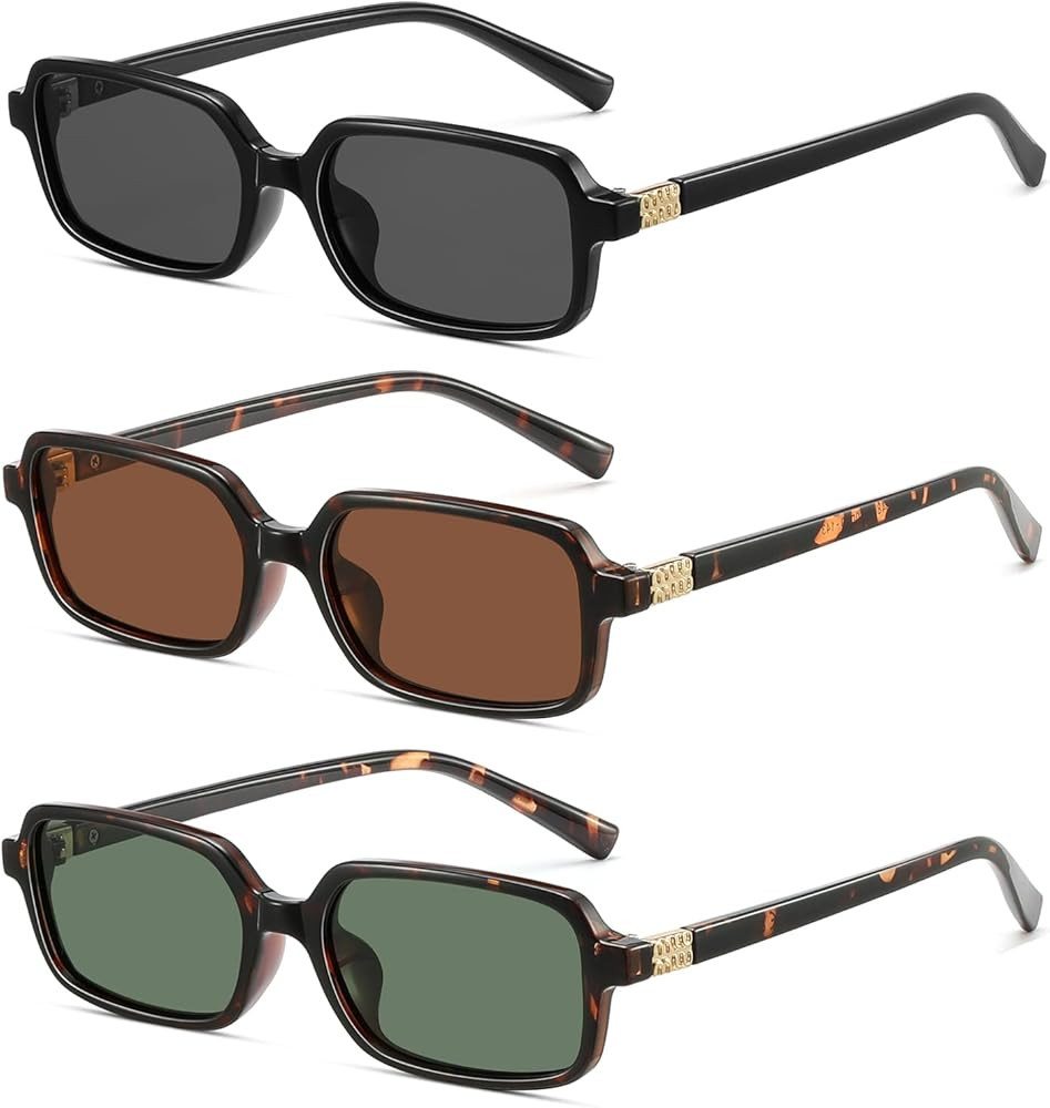 MASDUN Polarized Narrow Rectangle Sunglasses for Women Men Trendy Y2k Retro 90s Sun Glasses | Amazon (US)