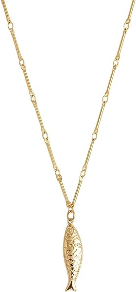 Jean Beau Beach Fish Drop Necklace for Women, Dainty 18K Gold Plated Charm Necklaces Party Trendy... | Amazon (US)