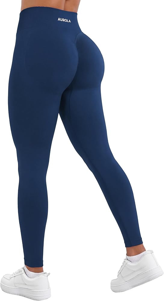 AUROLA Influence Workout Leggings for Women, Seamless Compression Tummy Control Leggings Mid Rise... | Amazon (US)