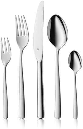 WMF Boston Edelstahl Besteck Set 6 Personen, Essbesteck Set 30 teilig, Monobloc-Messer mit Wellen... | Amazon (DE)