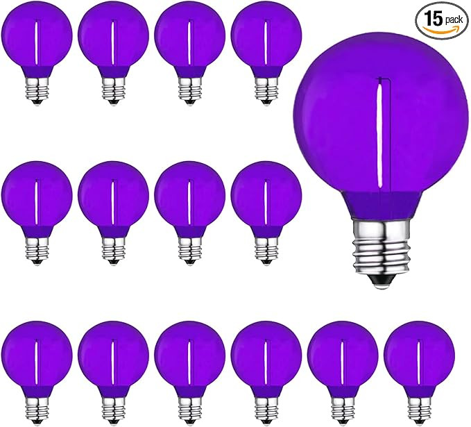G40 Purple LED Replacement Bulb 1W Light Bulbs Shatterproof Waterproof LED Outdoor String Lights ... | Amazon (US)