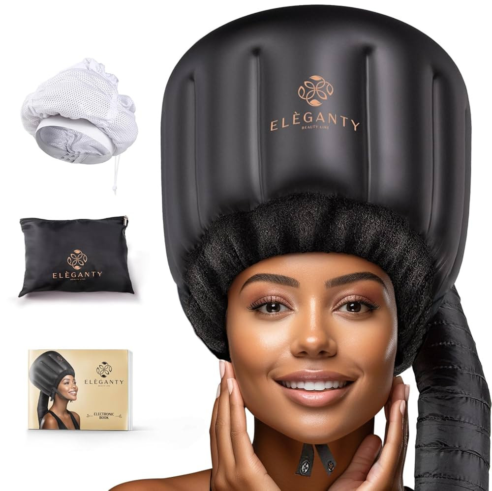 ELEGANTY Soft Bonnet Hood Hairdryer Attachment with Headband that Reduces Heat Around Ears and Ne... | Amazon (US)