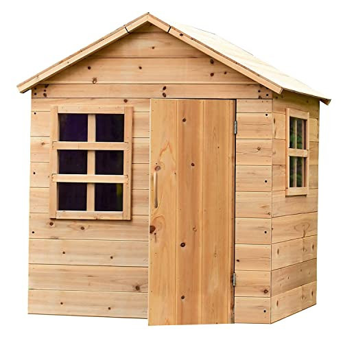 Big Game Hunters Evermeadow Wooden Playhouse for Kids – Large Outdoor/Indoor Garden Playhouse with Door & Windows – Easy-Build Kids Play Set | Amazon (UK)