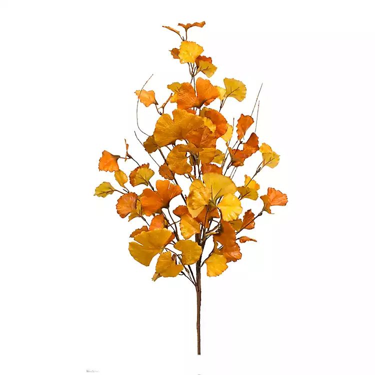 Orange Ginko Leaf Stems, Set of 6 | Kirkland's Home