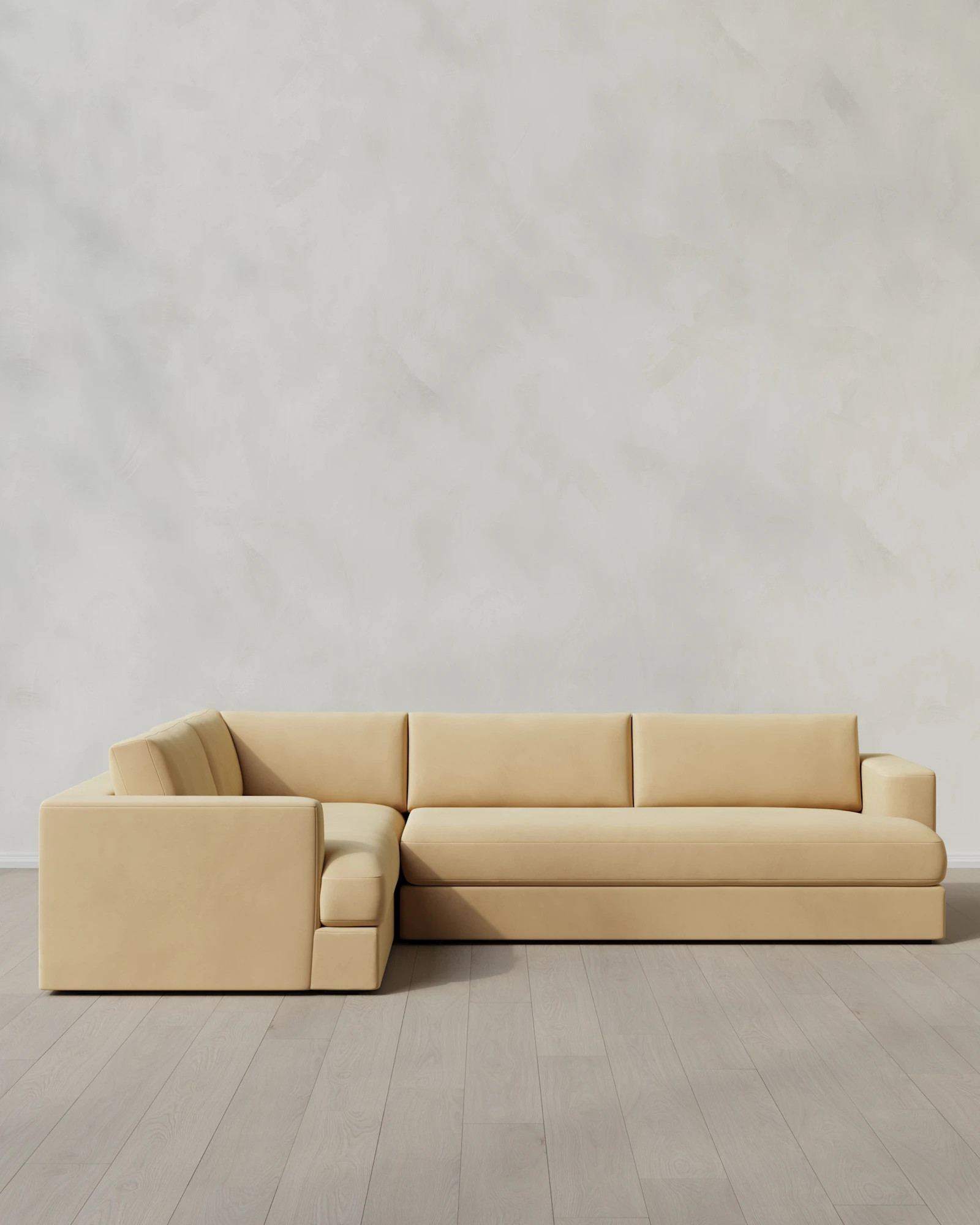 Sierra Curved Arm L Sectional in Performance Velvet | Quince