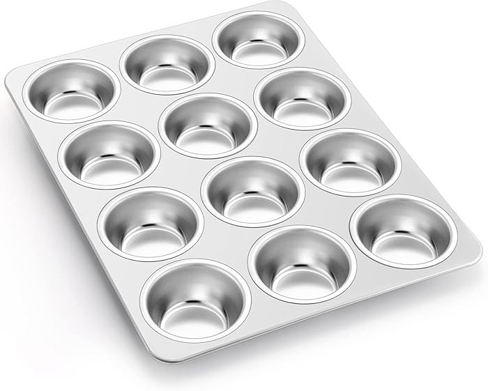 P&P CHEF Muffin Pan Cupcake Baking Pan Set, Stainless Steel Muffin Tin Tray for Mini Cake Tart Qu... | Amazon (US)