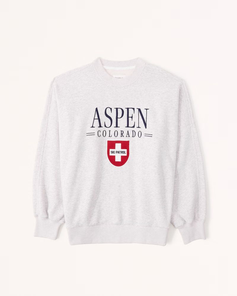 Women's Oversized Ski Patch Sunday Crew | Women's Tops | Abercrombie.com | Abercrombie & Fitch (US)