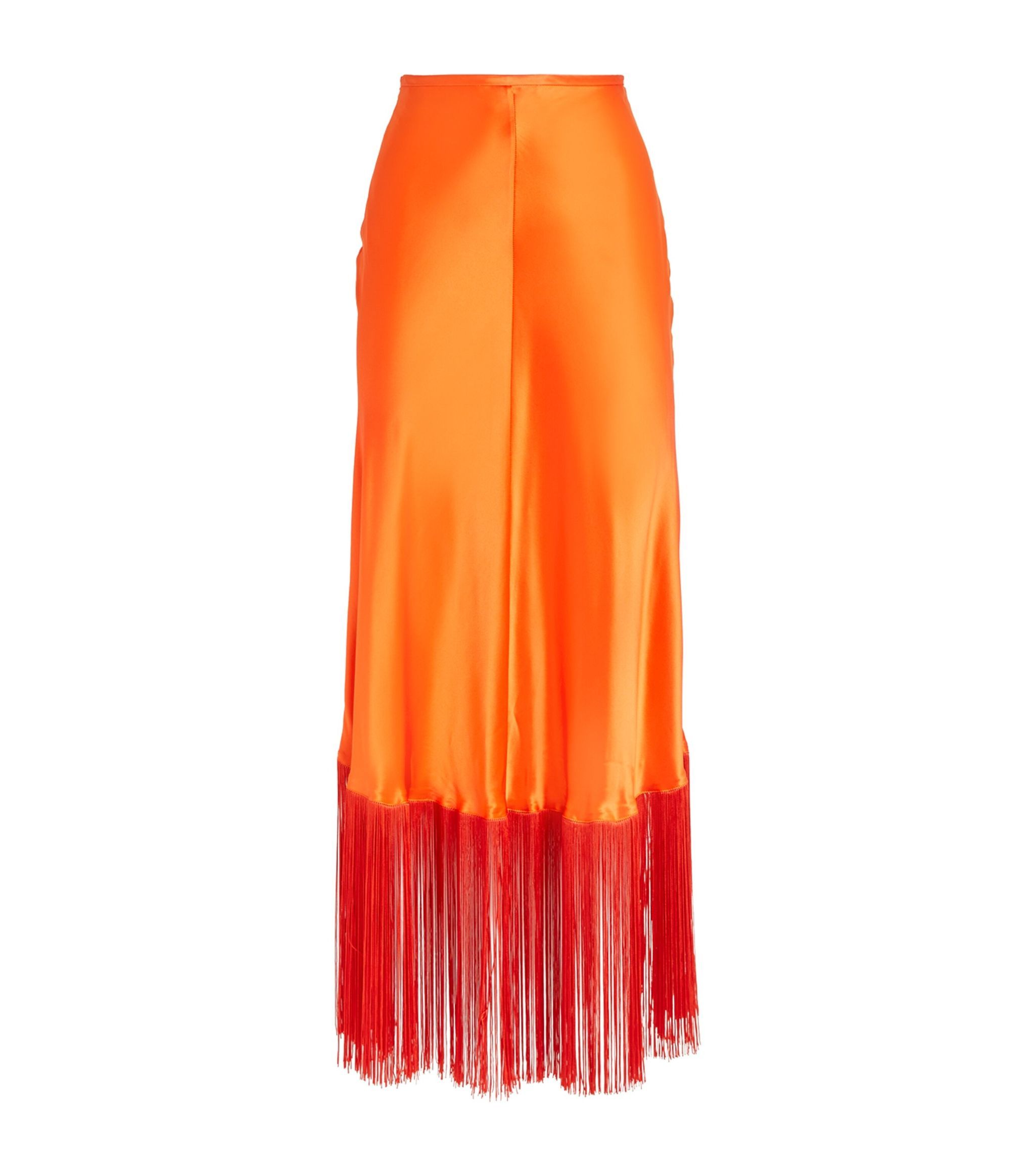Silk Fringed Urchin Midi Skirt | Harrods