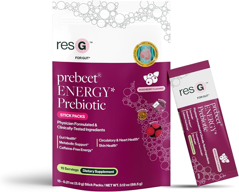 ResBiotic resG prebeet Prebiotic - Fiber Digestion Supplement, Drinkable GLP-1, Powder Packets fo... | Amazon (US)