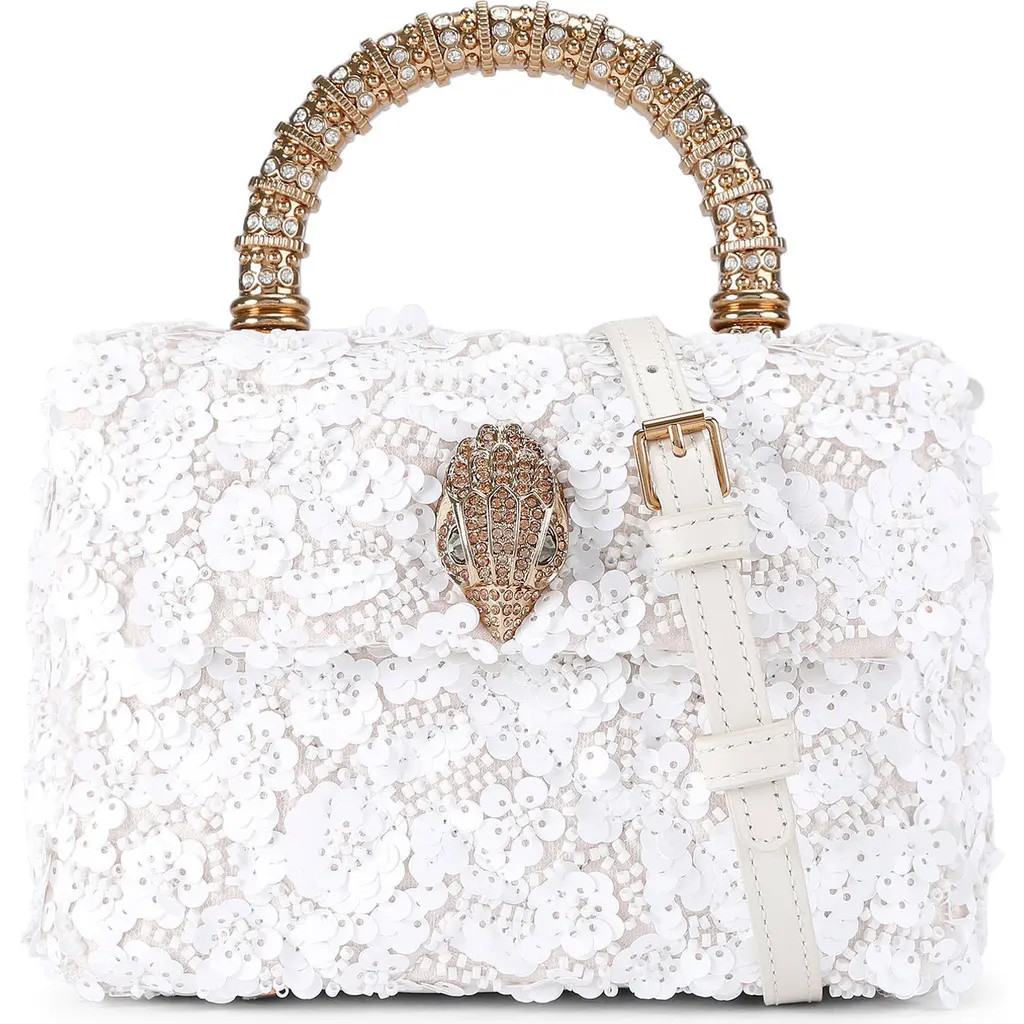 Kurt Geiger London Mini Kensington Sequin Top Handle Bag in Open White at Nordstrom Rack | Nordstrom Rack