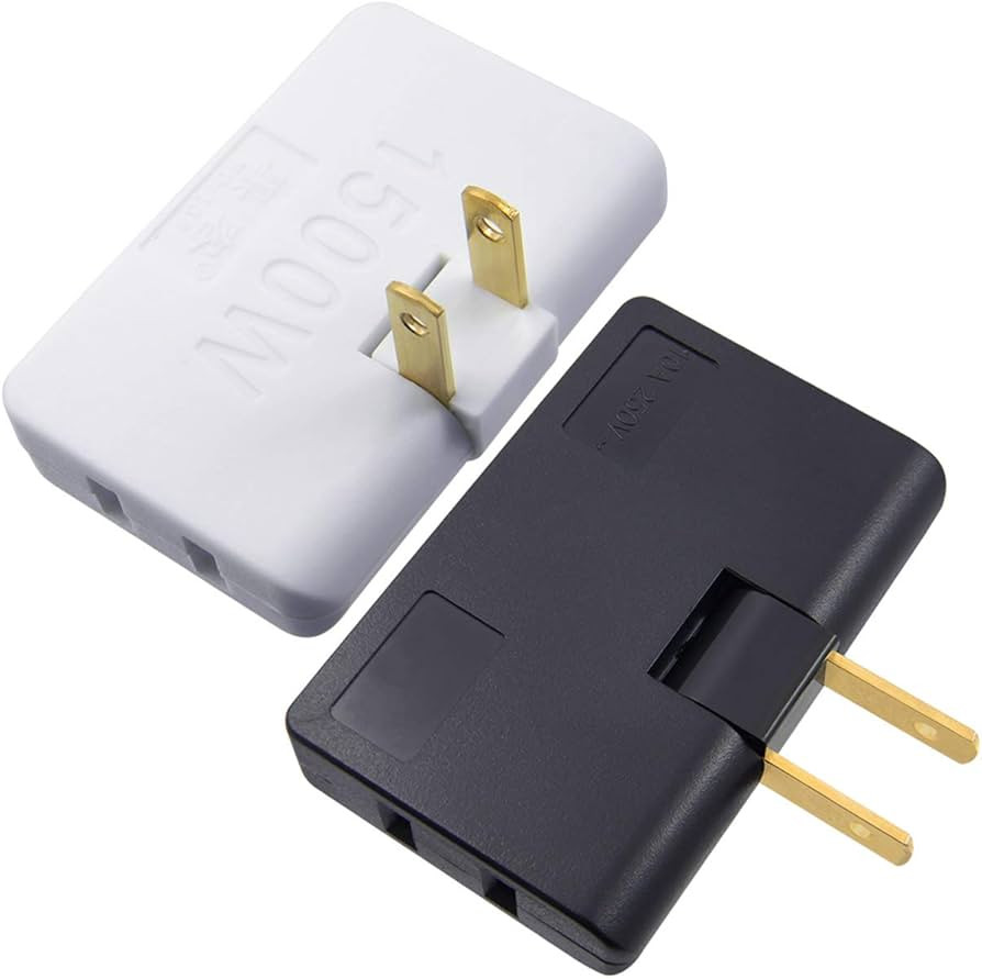 Ultrathin 3 Way Wall Outlet Extender AC Adapter 2-Prong Swivel Mini Indoor Wall Tap Power Outlet ... | Amazon (US)