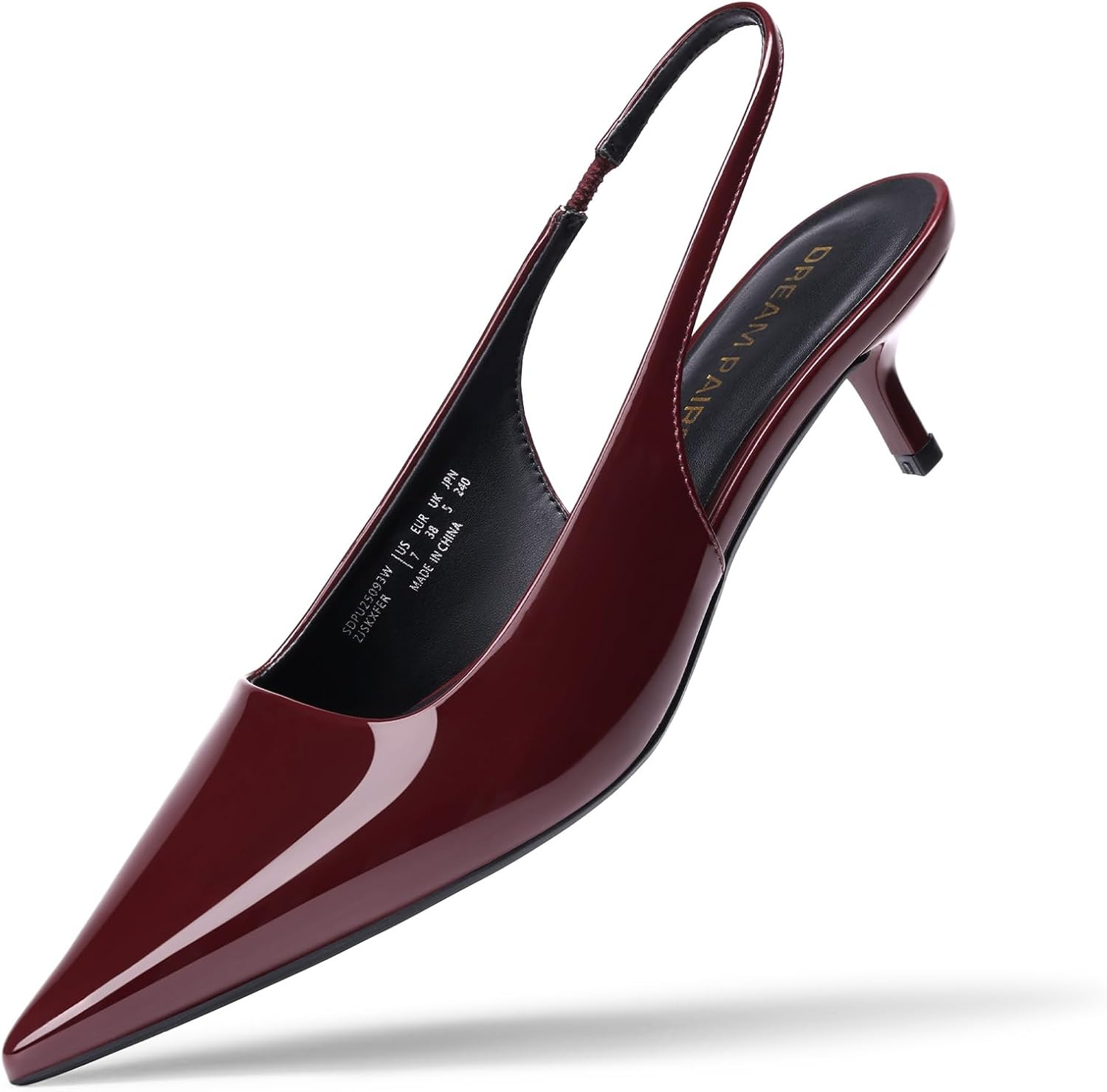 DREAM PAIRS Women's Pumps Kitten Slingback Low Closed Heels | Amazon (US)