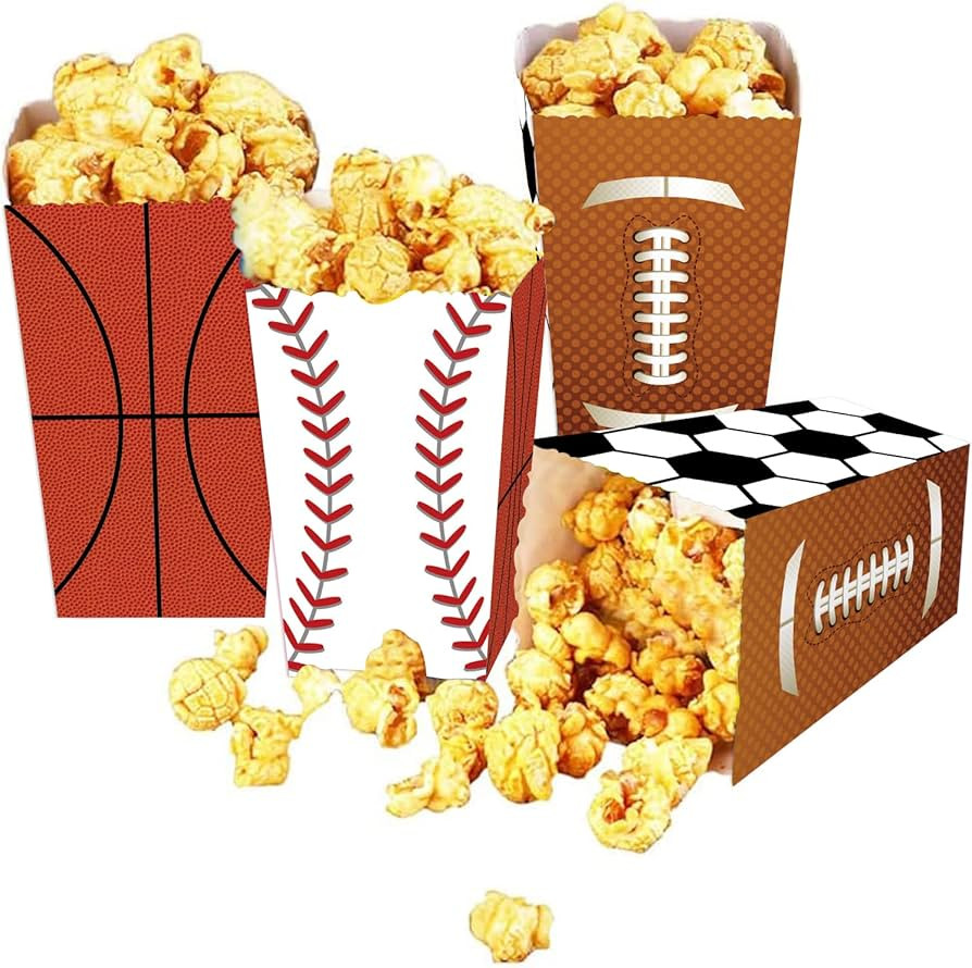 24pcs Sports Theme Popcorn Boxes for Soccer Baseball Football Basketball Birthday Party Decoratio... | Amazon (US)