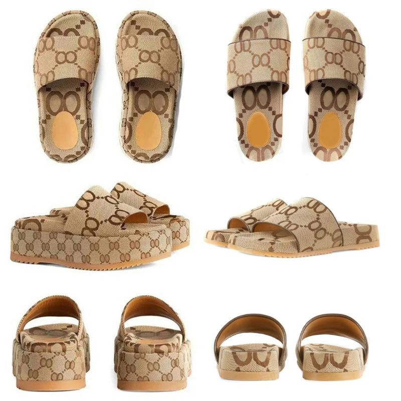 Designer Sandals Women slides Summer Shaped Multicolor Luxury Slide Molded footbed Canvas Embroid... | DHGate