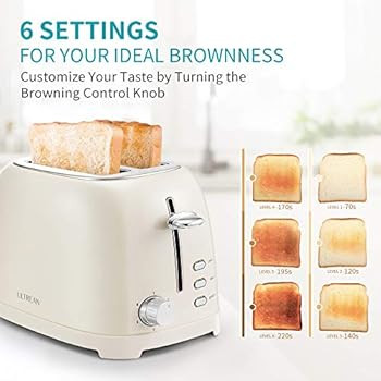 Ultrean Toaster 2 Slice with Extra-Wide Slot, Retro Stainless Steel Toaster with Removable Crumb ... | Amazon (US)