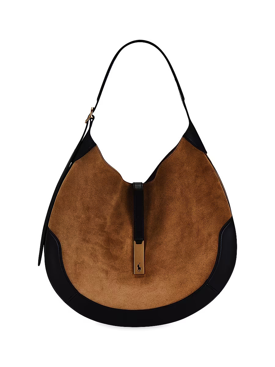 Women's Polo ID Suede & Leather Bag - Maple And Tobacco | Saks Fifth Avenue