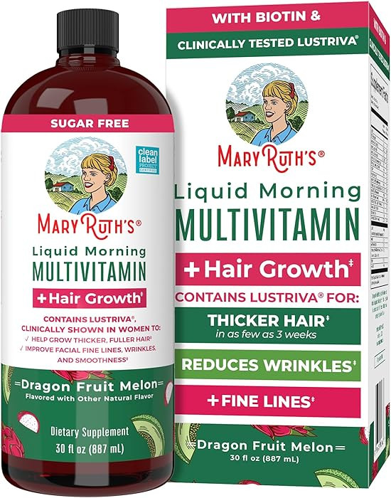 MARYRUTH'S Liquid Multivitamin+Hair Growth | Clinically Tested for Thicker Hair & Facial Wrinkles... | Amazon (US)