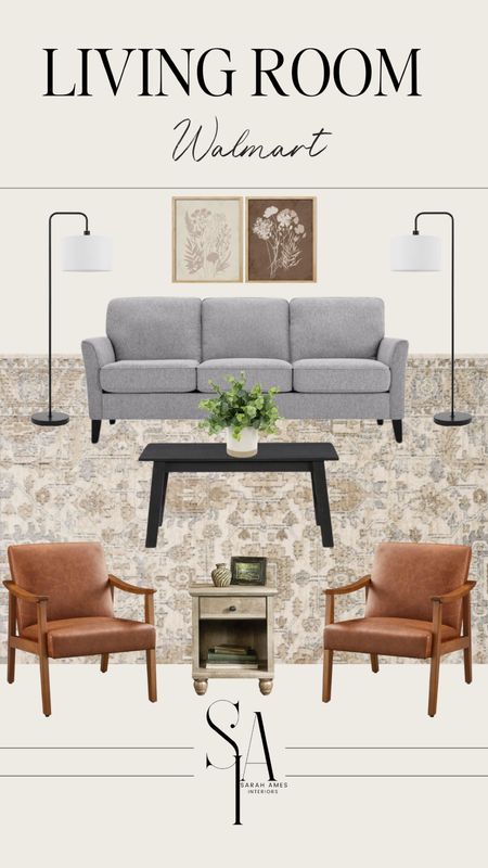 Transitional living room all available at Walmart! 

Leather chairs, warm tones, mixed woods, living roomm

#LTKhome #LTKstyletip