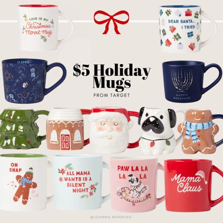 Holiday mugs from target for $5 

Teachers gifts 
Holiday gifts 
Stocking stuffers 
Holiday kitchen decor 

#LTKhome #LTKHoliday #LTKSeasonal