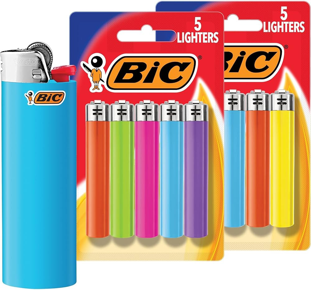 BIC Maxi Pocket Lighters, Dependable and Long-Lasting, Assorted Colors, 10-Pack (Colors May Vary) | Amazon (US)