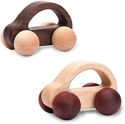 let's make Organic Baby Push Car Wooden Toys 2pc Wood Car and Fine Movement Development and Infan... | Amazon (US)