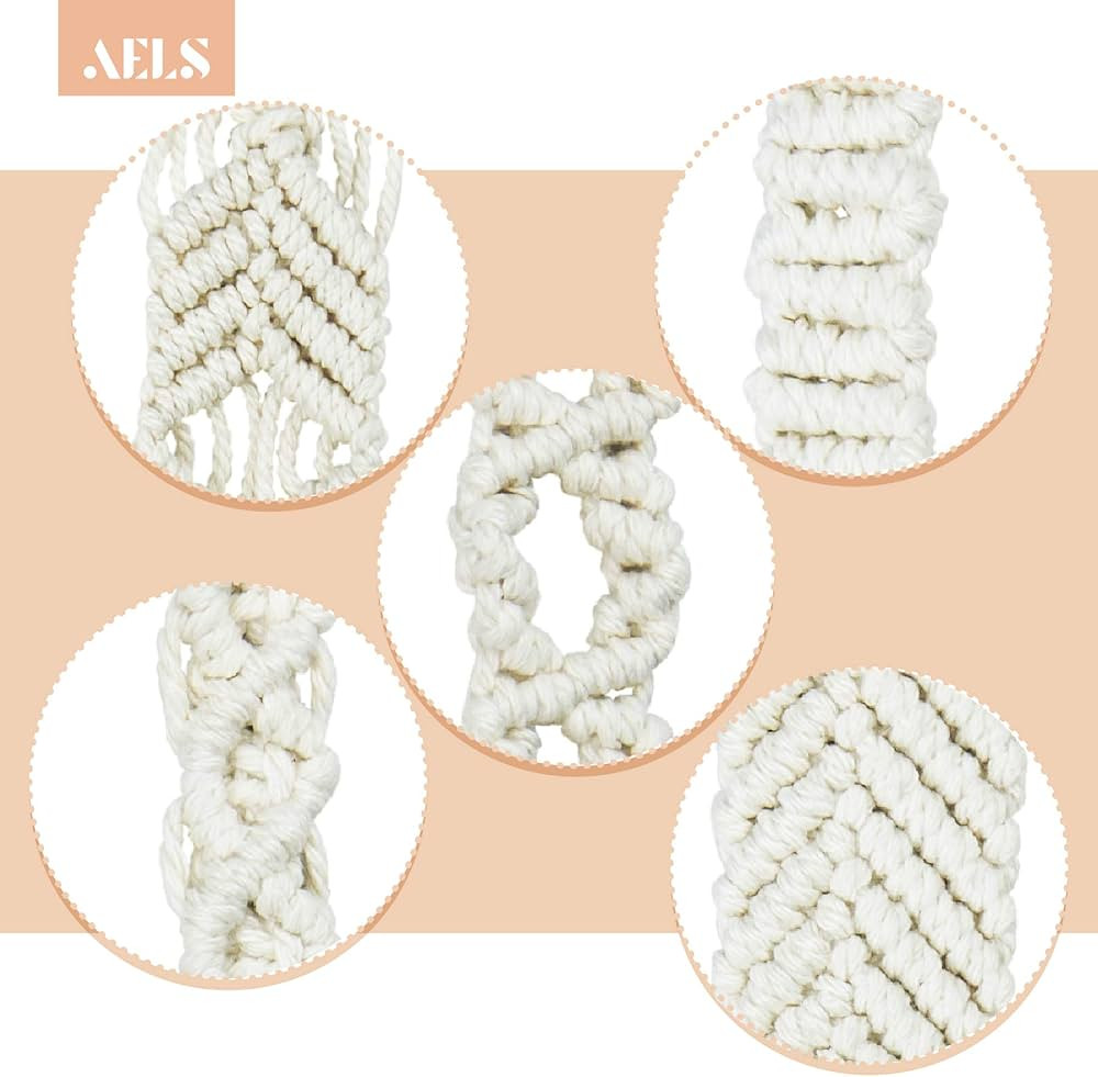 AELS 11.8" Macrame Baby Pacifier Clip, Set of 5, Natural Teething Holder Teething Clips for Boys ... | Amazon (US)