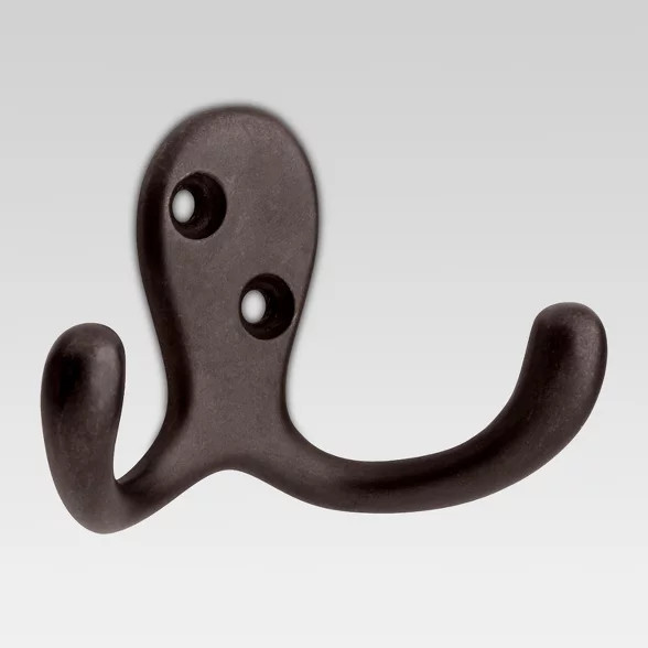 2pk Double Prong Robe Hook in Oil Rubbed Bronze - Threshold™ | Target