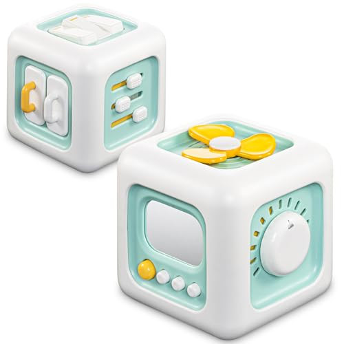 SOCBTNSO Busy Cube Toy, Sensory Toys for Toddlers 1-3, Baby Car Seat Toys 12-18 Months, Toddler Airplane Travel Toys Age 1-2, Learning Fine Motor Skills, 1st Birthday Gifts Boys Girls | Amazon (US)