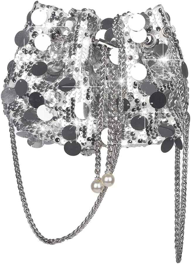Octwine Shinny Evening Sequin Bag Bucket Purse Handbag Shoulder Bags Crossbody Bag Party Prom Cro... | Amazon (US)