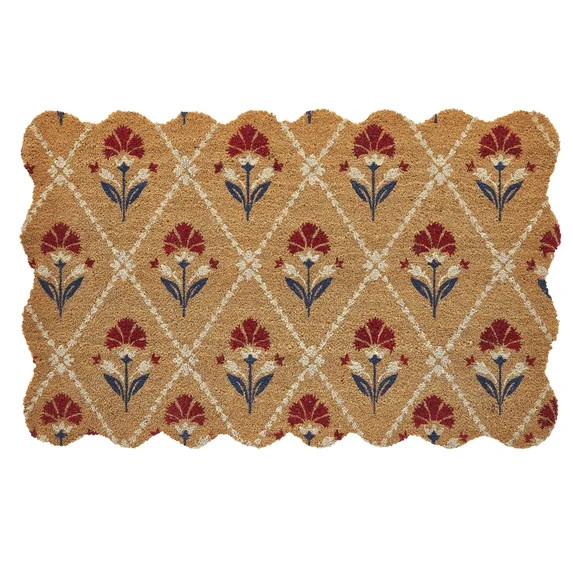 Floral Coir Outdoor Doormat, Red/White/Blue, 48" x 30", by My Texas House | Walmart (US)