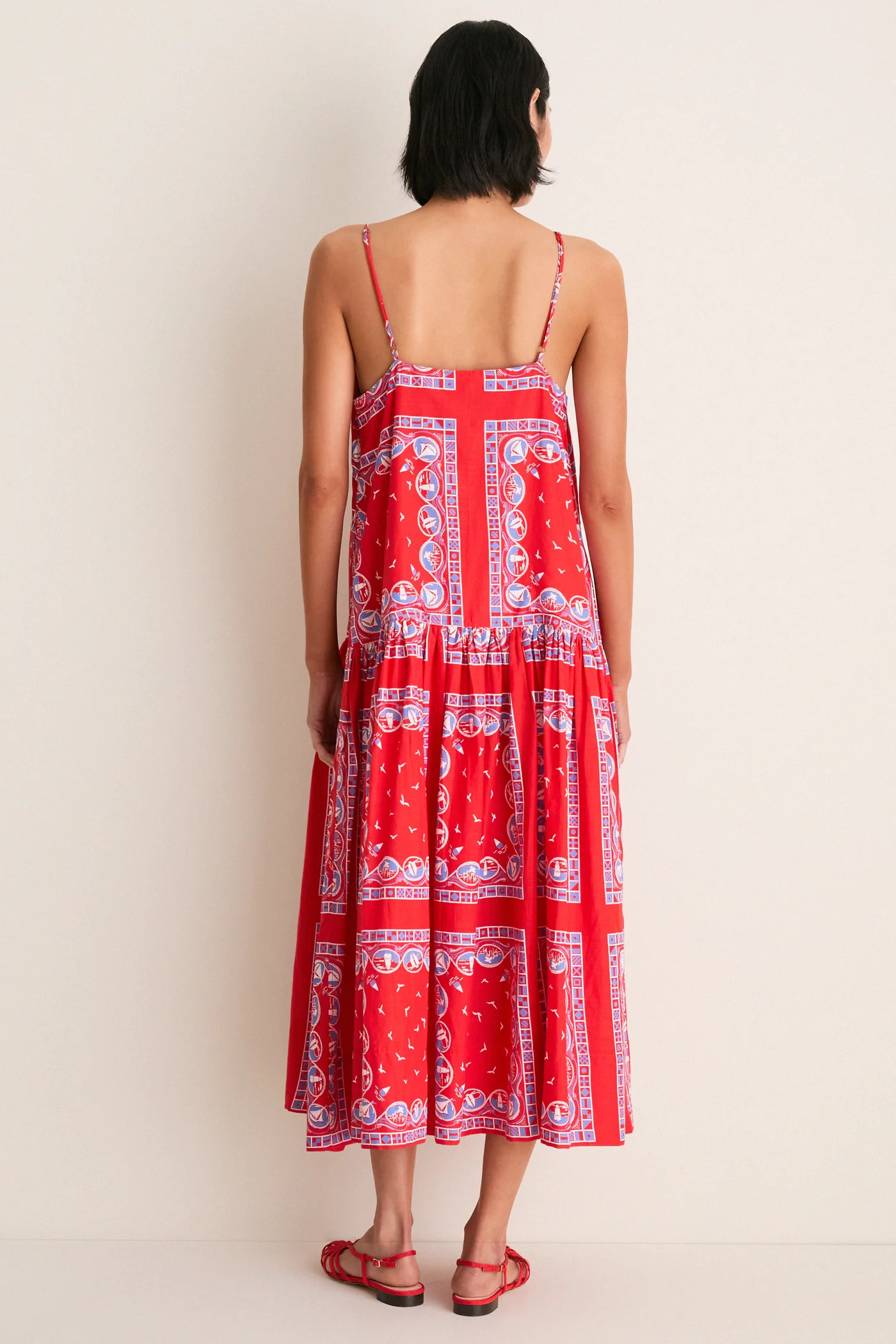 Red Sailboat Bandana Drop Waist Dress | Tuckernuck (US)