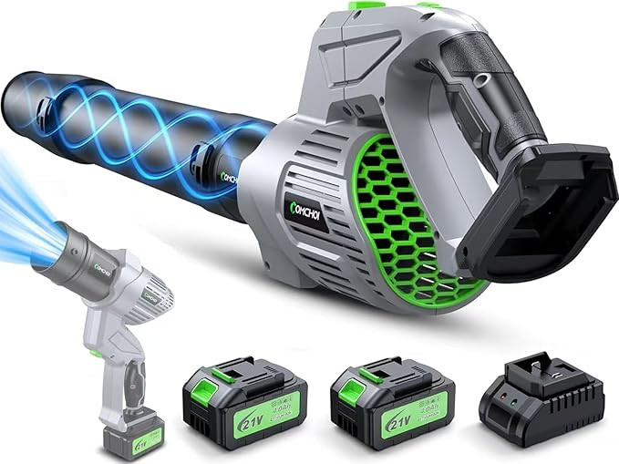 Electric Leaf Blower Cordless, 900,000 RPM, 2 x 4.0Ah Batteries & Charger, Handheld Leaf Blowers ... | Amazon (US)