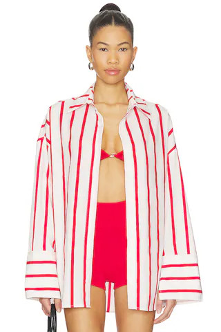 ELCE Reverie Shirt in Red & White Stripe from Revolve.com | Revolve Clothing (Global)