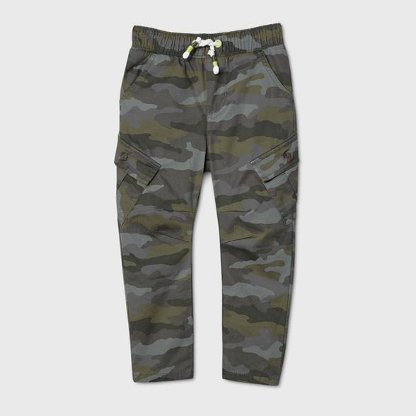 Toddler Boys' Lined Camo Pull-On Pants - Cat & Jack™ Green | Target