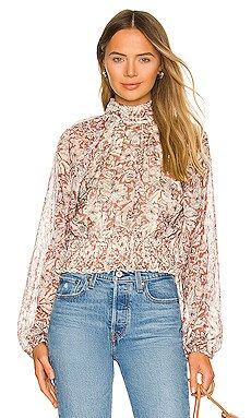 House of Harlow 1960 x REVOLVE Brandice Blouse in Brown & Ivory Floral from Revolve.com | Revolve Clothing (Global)