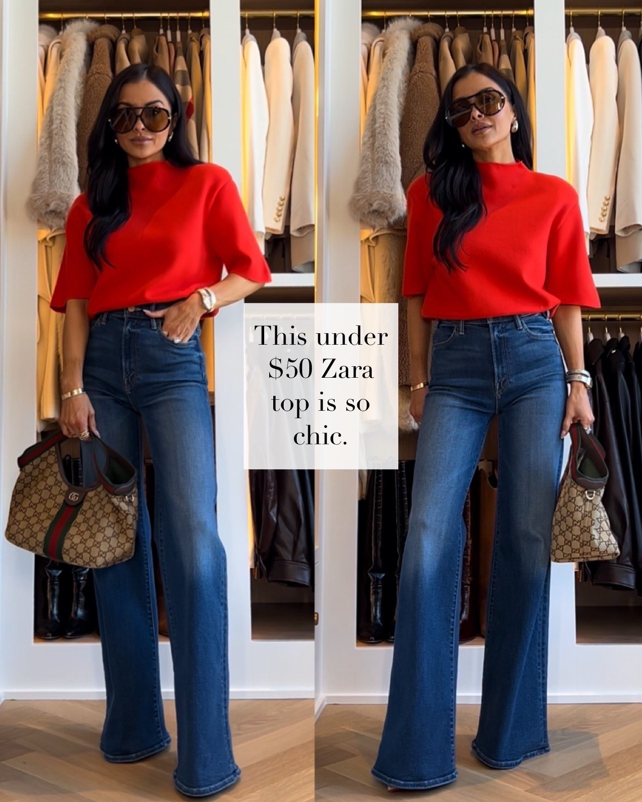 This under $50 Zara top is so chic. The structured knit and modern silhouette make it feel elevated while still being effortless to style. I paired it with the Mother high rise wide leg jeans for that flattering, leg lengthening fit. Such a great combination for dinners, casual Fridays, or weekend plans when you want something simple but polished.

Zara Knit Top – Wearing a size XS
Mother Jeans – Wearing a size 24, runs TTS

MiaMiaMine Zara top under 50 dollars Mother Hustler Roller Sneak jeans high rise wide leg denim chic Zara outfit red knit top elevated everyday style designer denim look polished casual outfit modern feminine style capsule wardrobe staple classic denim pairing



#LTKootd #LTKPetite #LTKOver40