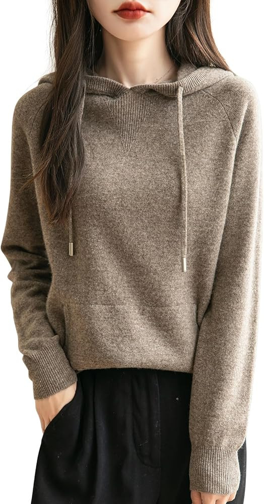 Chanyarn Women's 100% Merino Wool Hoodies 2025 Fall Winter Warm Soft Sweater Long Sleeve Knitted ... | Amazon (US)